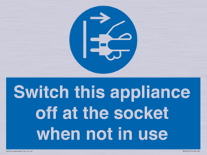 Switch this appliance off at the socket when not in use